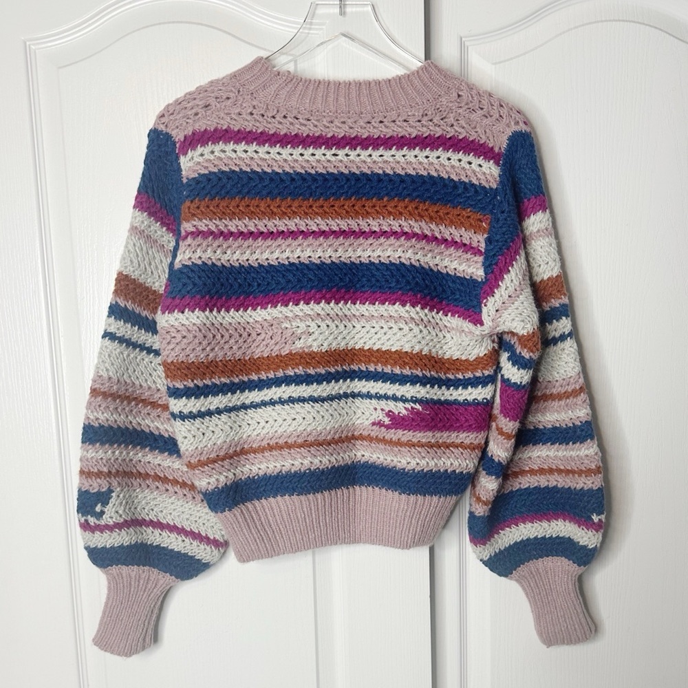 Z SUPPLY Ashville Striped Balloon Sleeve Striped Sweater Size Small - Picture 6 of 15